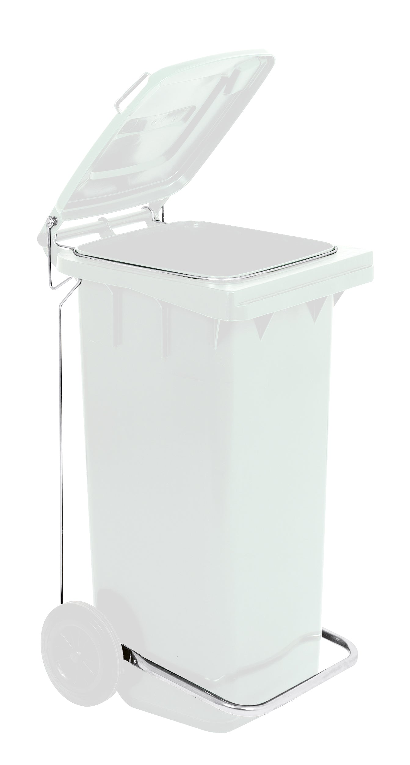 Bidone Carrellato Raccolta Differenziata Monocolore 120lt + Kit Pedale Mobil Plastic 4 Pezzi