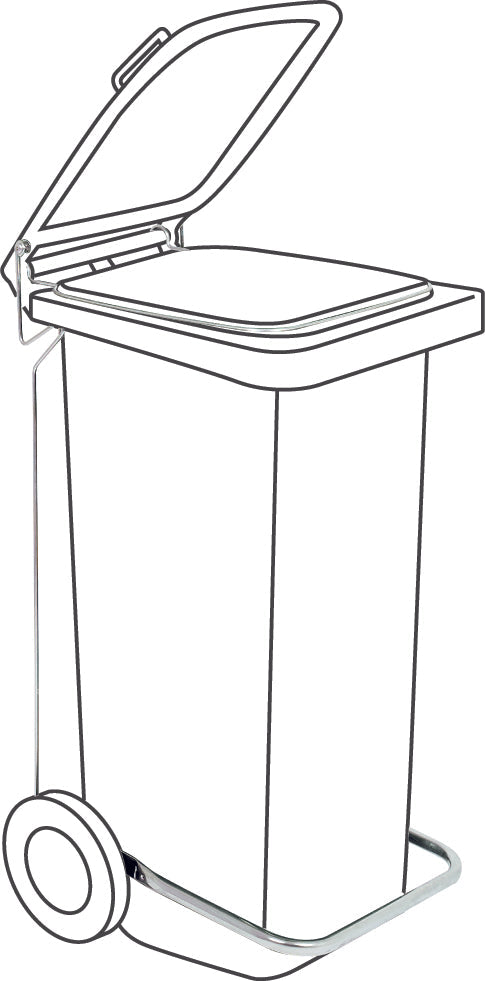 Bidone Carrellato Raccolta Differenziata Bicolore 120lt + Kit Pedale Mobil Plastic 4 Pezzi