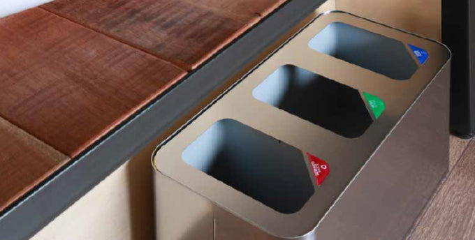 Cestino Raccolta Differenziata In Acciaio Inox Satinato Con Secchi In Plastica Laminart